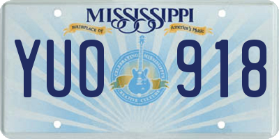 MS license plate YUO918
