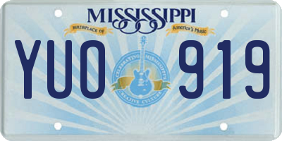 MS license plate YUO919