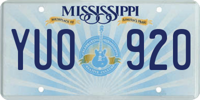 MS license plate YUO920