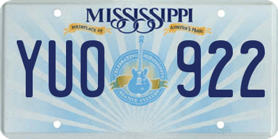 MS license plate YUO922