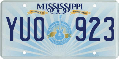 MS license plate YUO923