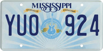 MS license plate YUO924