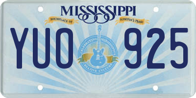 MS license plate YUO925
