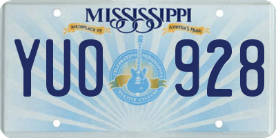 MS license plate YUO928