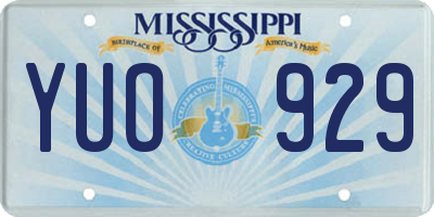 MS license plate YUO929