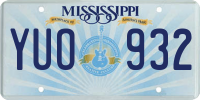 MS license plate YUO932