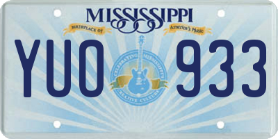 MS license plate YUO933