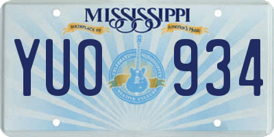 MS license plate YUO934
