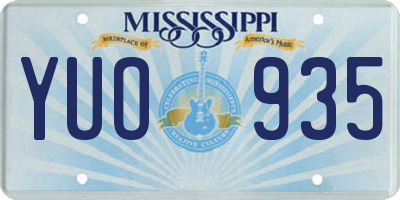 MS license plate YUO935