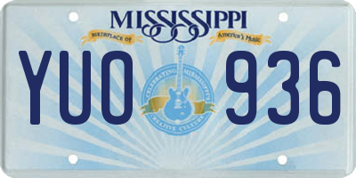 MS license plate YUO936