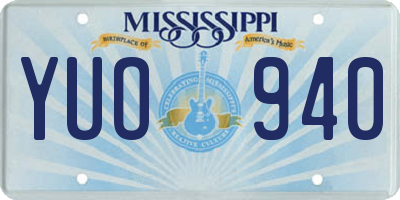 MS license plate YUO940