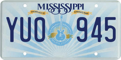 MS license plate YUO945