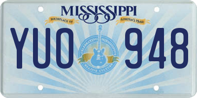 MS license plate YUO948