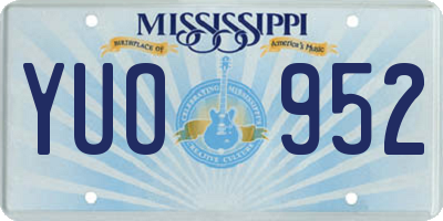 MS license plate YUO952