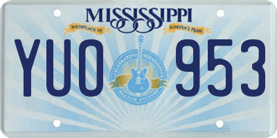 MS license plate YUO953