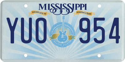 MS license plate YUO954