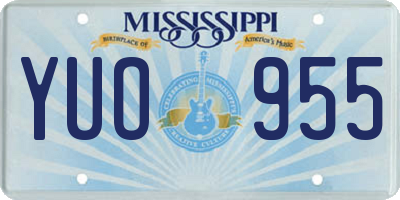 MS license plate YUO955