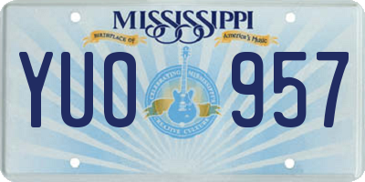 MS license plate YUO957