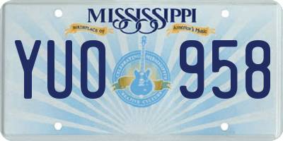 MS license plate YUO958