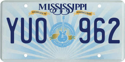 MS license plate YUO962