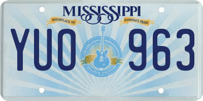MS license plate YUO963