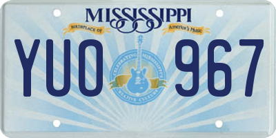 MS license plate YUO967