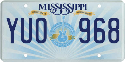 MS license plate YUO968
