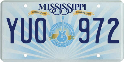 MS license plate YUO972