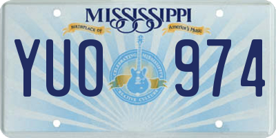 MS license plate YUO974