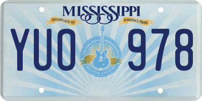 MS license plate YUO978