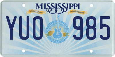 MS license plate YUO985