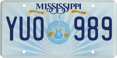 MS license plate YUO989