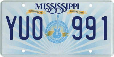 MS license plate YUO991