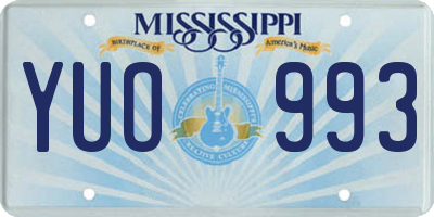 MS license plate YUO993