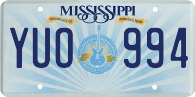 MS license plate YUO994