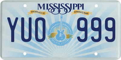 MS license plate YUO999