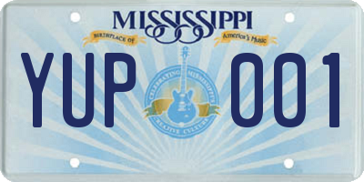 MS license plate YUP001