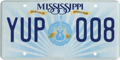 MS license plate YUP008