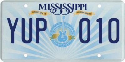 MS license plate YUP010