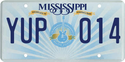 MS license plate YUP014