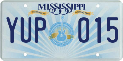 MS license plate YUP015