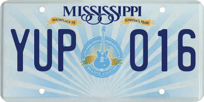 MS license plate YUP016