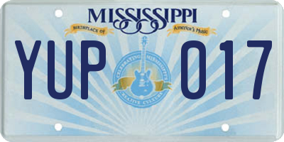 MS license plate YUP017