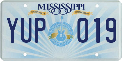 MS license plate YUP019