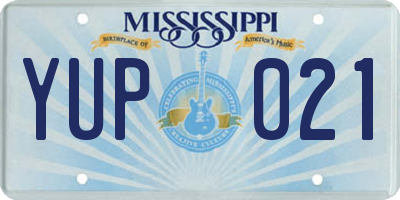MS license plate YUP021