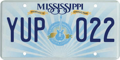 MS license plate YUP022