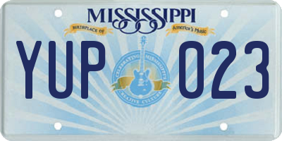 MS license plate YUP023