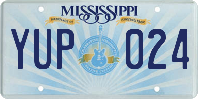 MS license plate YUP024