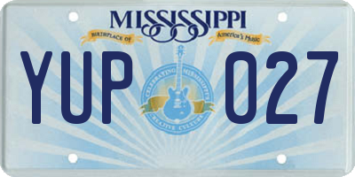 MS license plate YUP027