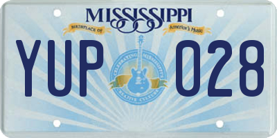 MS license plate YUP028